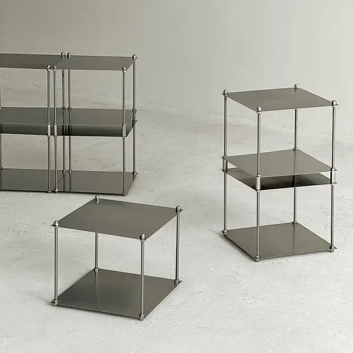 Support de rangement modulaire en métal autoportant