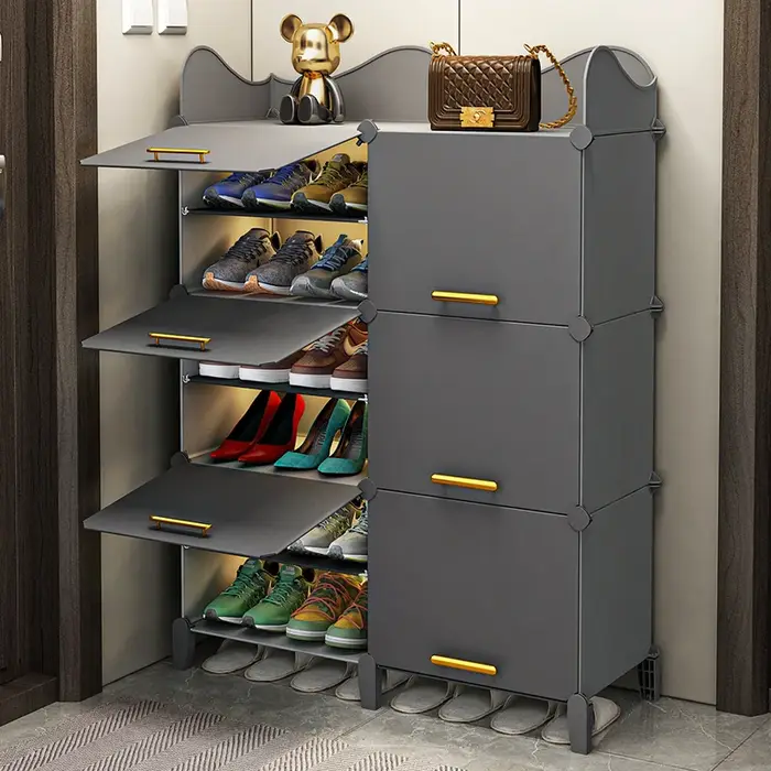 Luminerack-Meuble de Rangement T1 pour Chaussures, Couverture Anti-Poussière à Plusieurs Couches, po