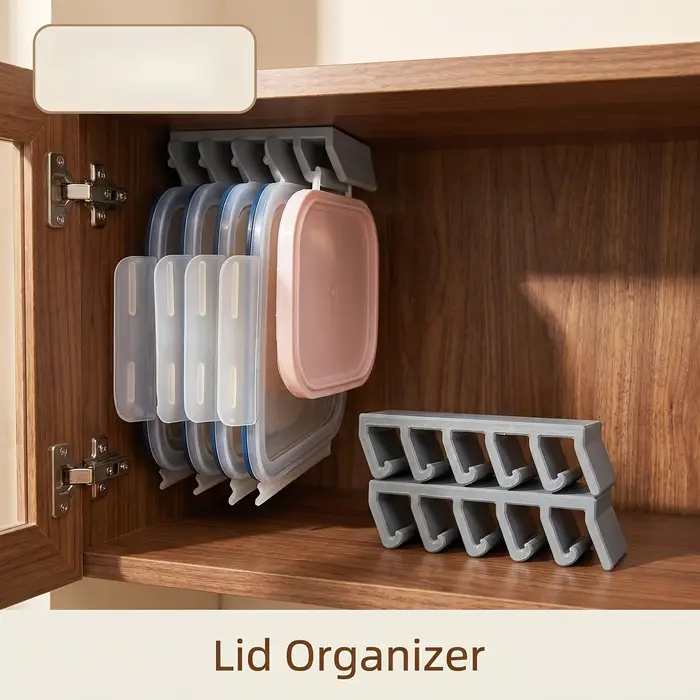 Support mural multi-emplacements robuste pour couvercles de contenants de cuisine, gain de place sous l'armoire