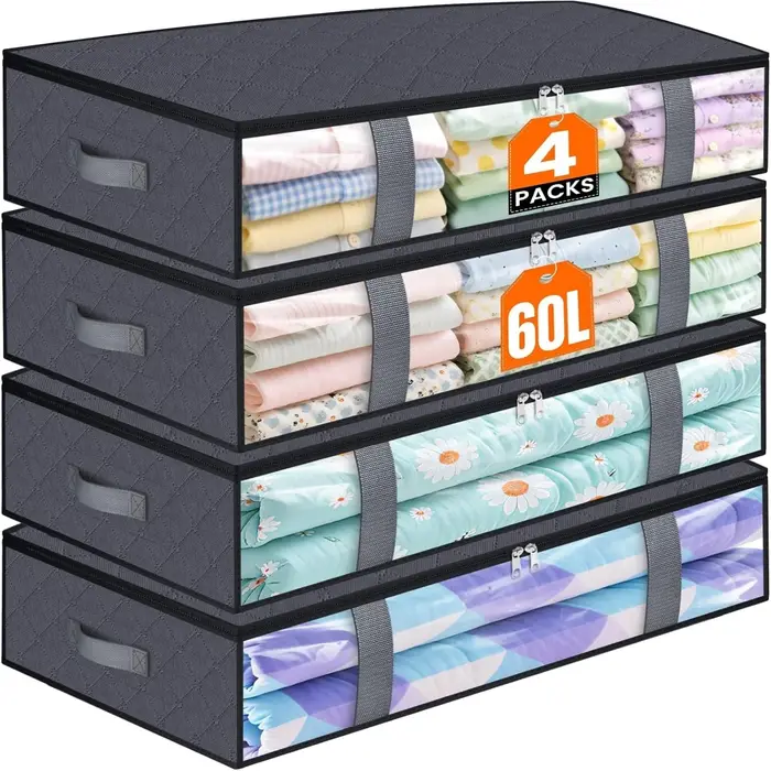 Lot de 4 Contenants de Rangement Sous Lit