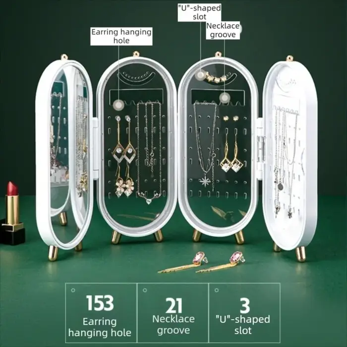 Boîte de rangement pour bijoux haut de gamme, support à bijoux transparent, boîte cadeau pliable ave
