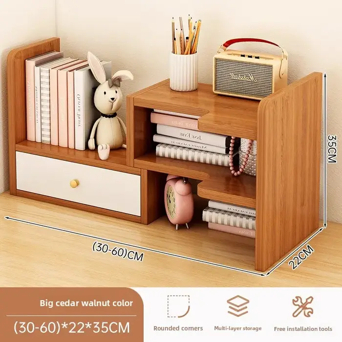 Étagère de rangement de bureau, étagère de rangement pour bureau, étagère de bureau simple multi-niv