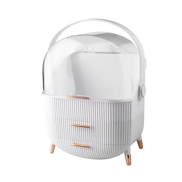 Boîte de rangement pour cosmétiques, grande capacité, étanche à l'eau et à la poussière, bijoux, maq