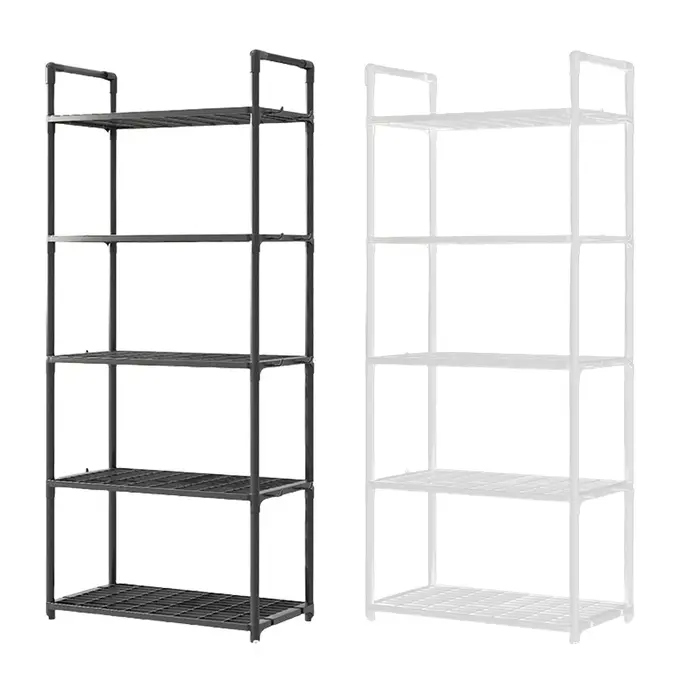 Étagère de rangement à 5 niveaux, capacité de 66 lb, étagère sur pied réglable pour cuisine, garde-manger, placard, salle de bain, garage à linge
