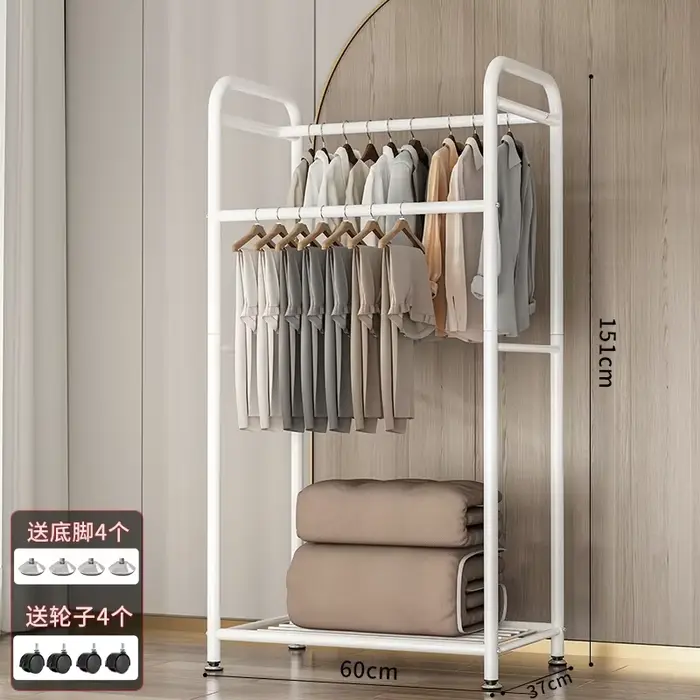 Porte-vêtements de chambre à coucher de style boutique, étagères minimalistes, présentoir de vêtemen