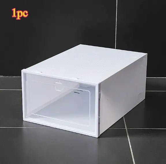 Organisateur de rangement pour chaussures transparent pliable, boîte à chaussures empilable pour arm