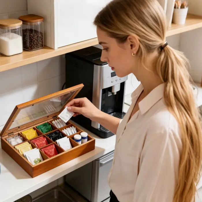 Boîte de rangement pour sachets de thé à 12 compartiments