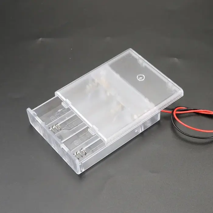 4 × boîtier de support de batterie AA avec interrupteur marche/arrêt boîte