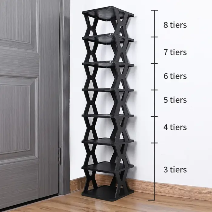 Range-chaussures en plastique durable pour entrée, empilable, robuste, anti-poussière, organisateur 