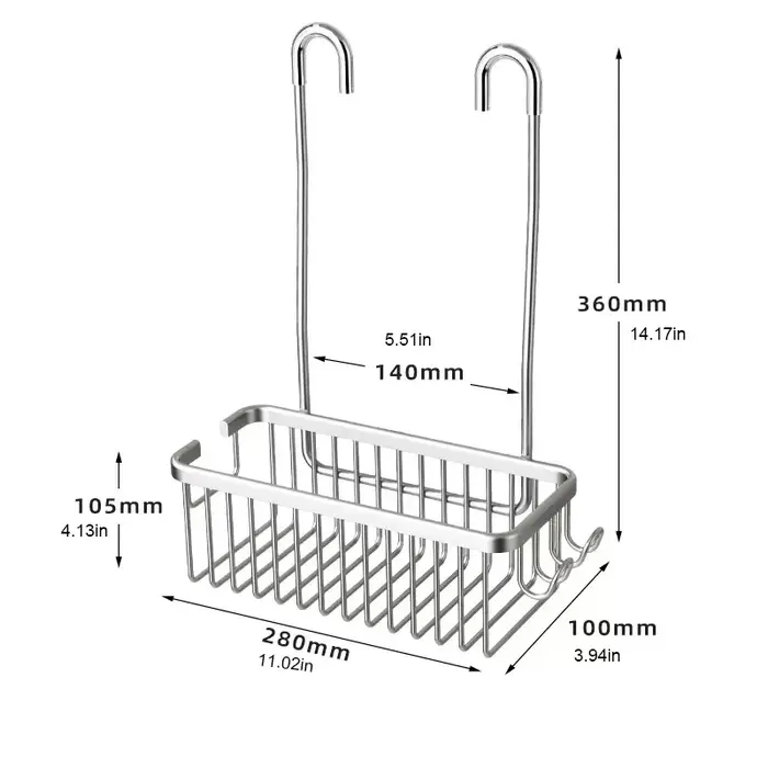 Étagère amovible sans perçage, panier de salle de bain en aluminium, support à shampoing sans perfor