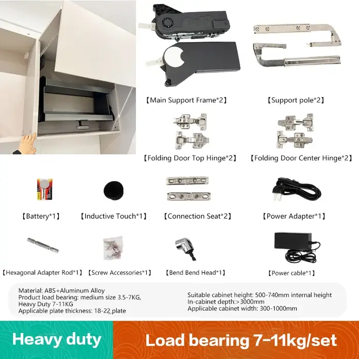Support de porte pliante pour armoire de cuisine électrique