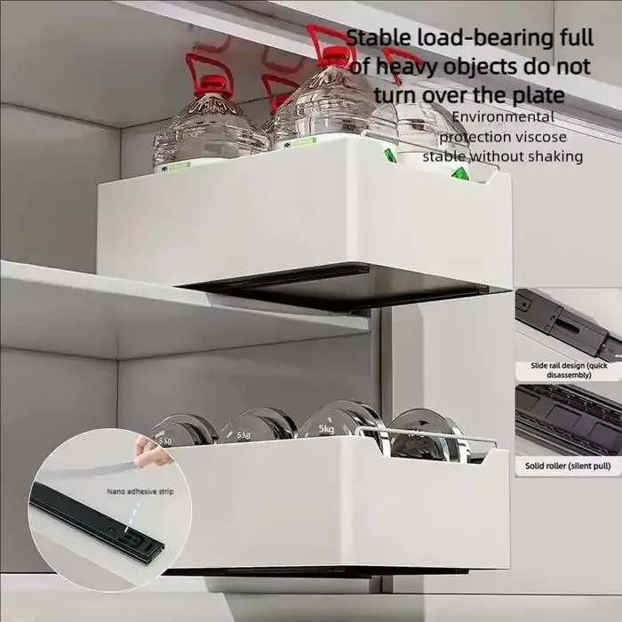 Nouveau support de rangement de cuisine avec Rails coulissants