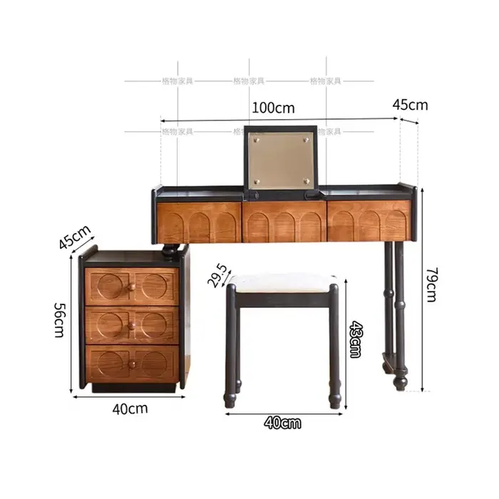 Accueil Vintage coiffeuse luxe rangement nordique tiroir