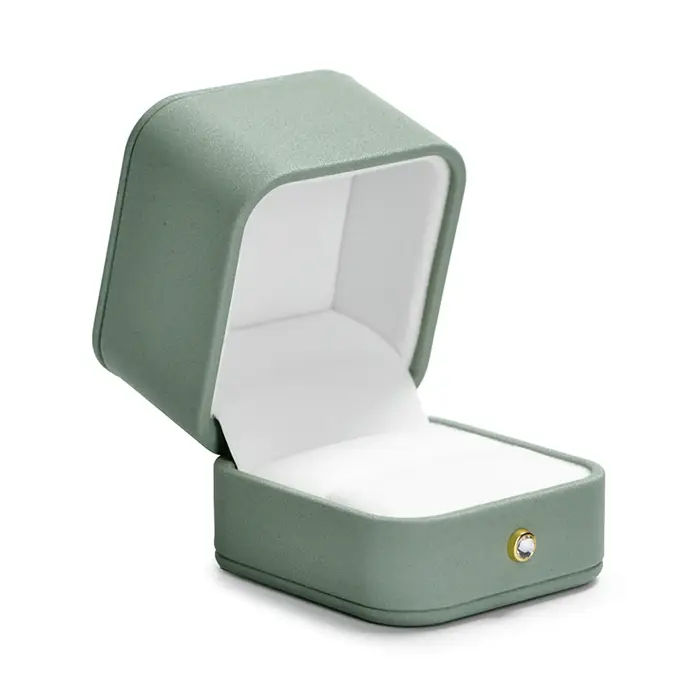 Oirlv Boîte à bagues de mariage en cuir PU, boîte à bijoux, étui organisateur, boîte de rangement po