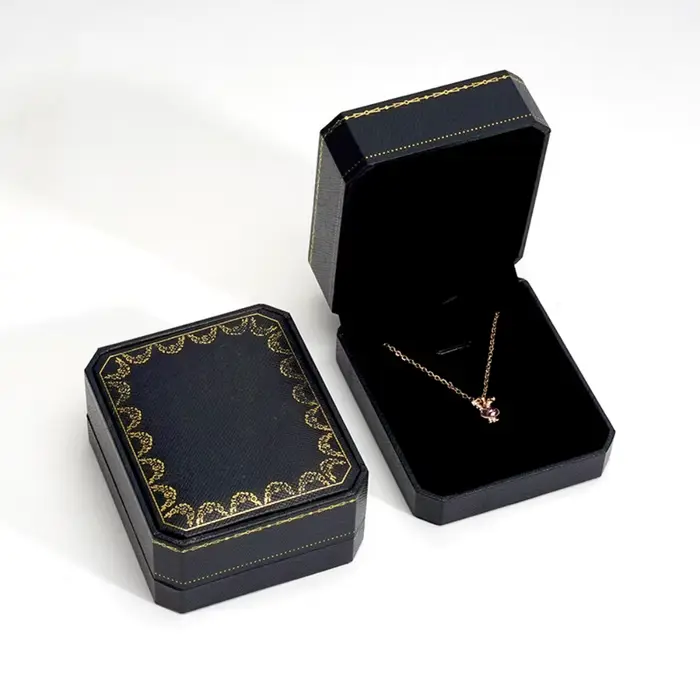 Boîte à bijoux élégante, boîte de présentation pour colliers et pendentifs, organisateur de bijoux r