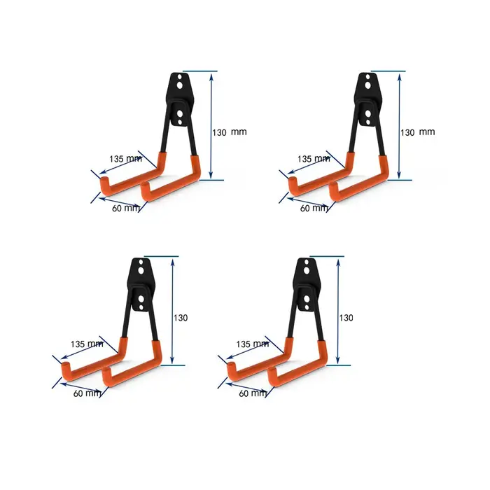 Crochets de rangement pour garage, lot de 4, supports muraux robustes pour échelles, vélos, outils e
