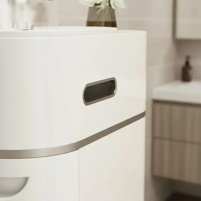 Armoire de rangement haute avec portes, étagère de rangement polyvalente pour salle de bain, armoire de rangement pour buanderie, couloir, chambre à coucher