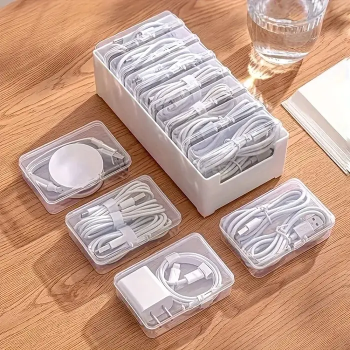 Boîte de rangement de câbles de données, organisateur de chargeur de téléphone portable, enrouleur, 