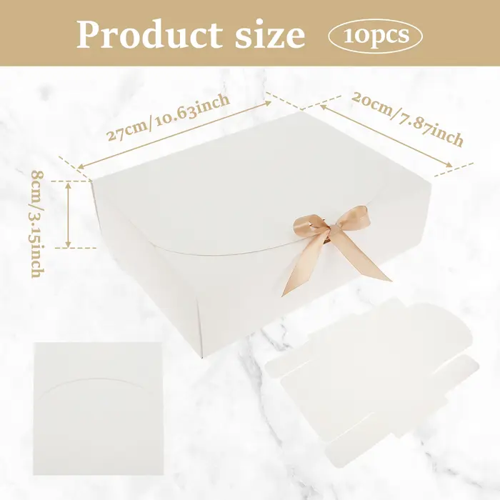 Coffrets cadeaux avec couvercles et ruban en papier