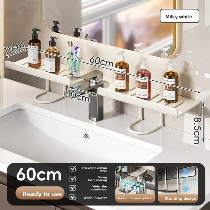 Étagère de rangement verticale pour lavabo de salle de bain, organisateur simple pour cosmétiques, s