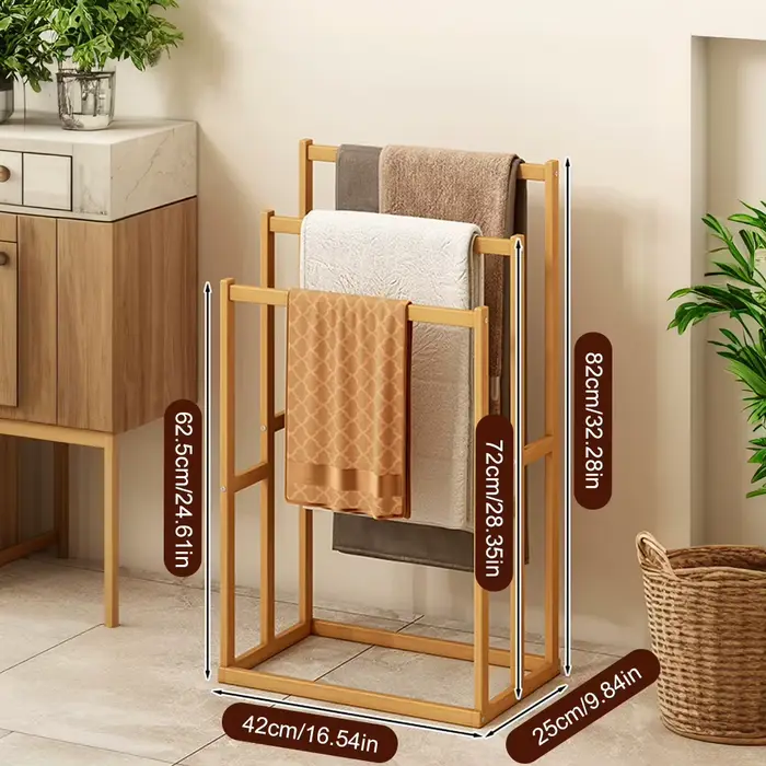 Porte-serviettes pour salle de bain, séchoir à serviettes large à 3 niveaux, support autoportant pou