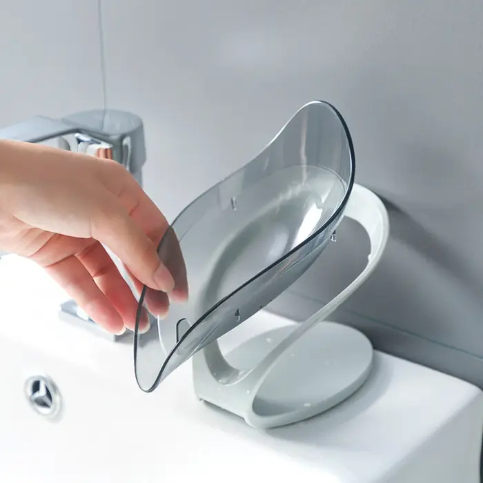 Support à Savon en Forme de Feuille Antidérapant avec Drainage