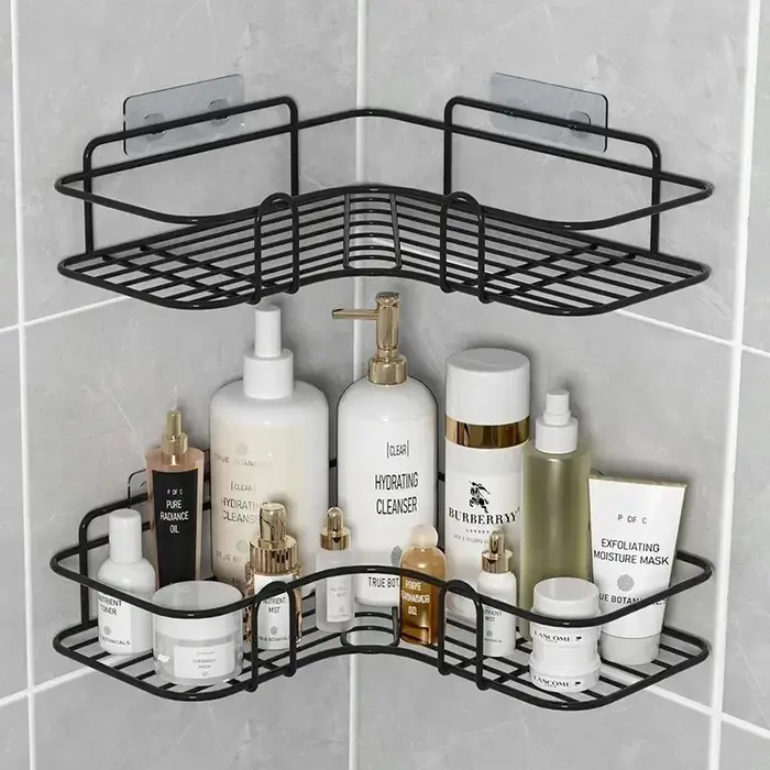 1 étagère d'angle triangulaire murale pour salle de bain
