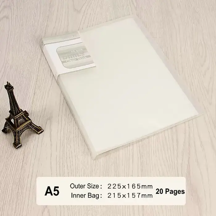 Organisateur de documents de bureau, dossier A5, livre d'affichage, sac Transparent en PVC, stockage