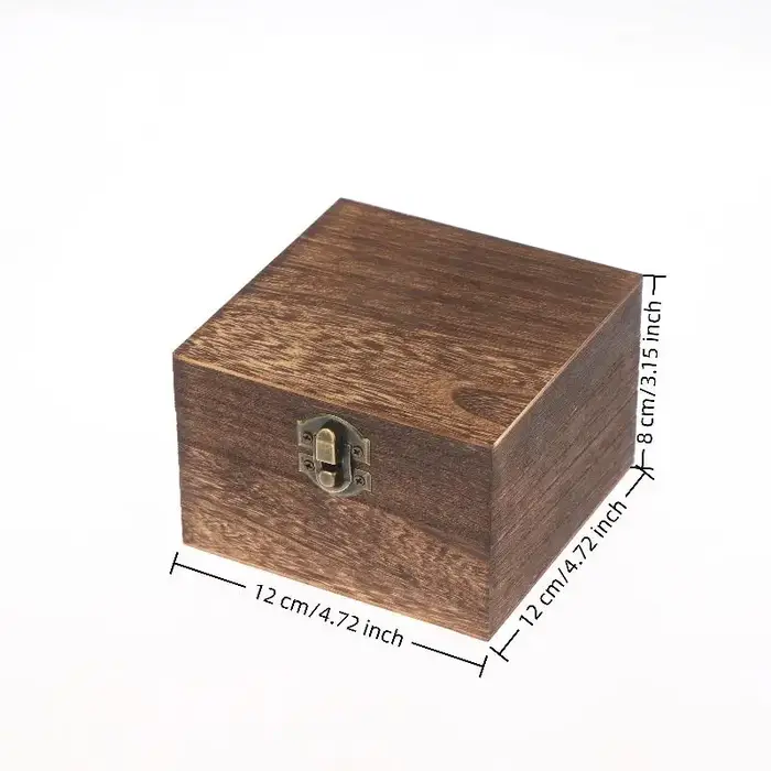 Nouvelles boîtes en bois vintage avec couvercle, carrées, à charnières, pour le rangement de bijoux 