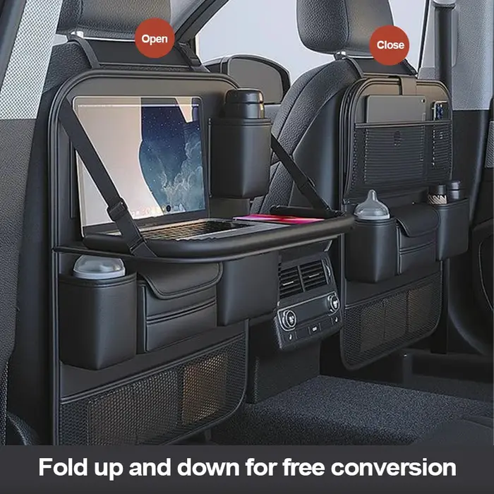 Support de rangement pour dossier de siège de voiture, sac de rangement pour dossier de siège, petite table pliante pour rangement arrière de voiture, accessoires pour essentiels de voiture
