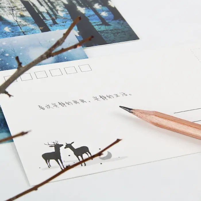 30 feuilles de carte postale lumineuse créative