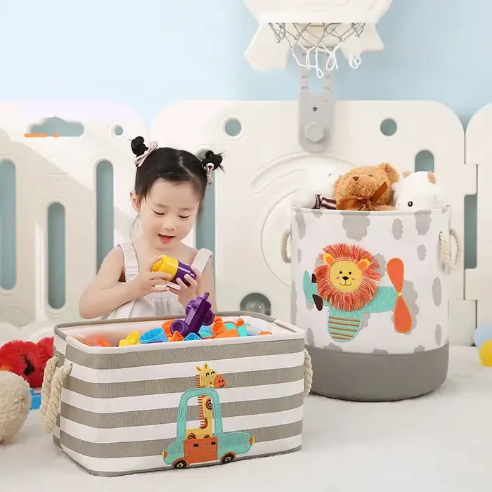 Panier de rangement pliable en tissu pour la maison