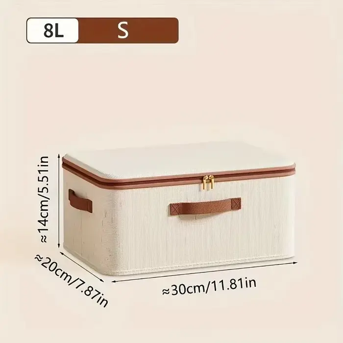 Grande boîte de rangement domestique robuste, coque rigide en coton et lin, boîte de rangement à fer
