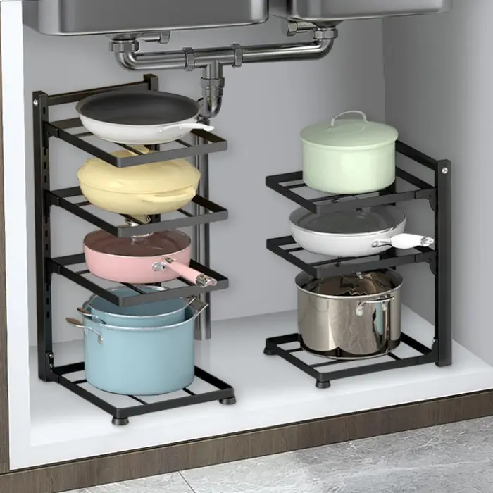 Étagère de rangement multicouche pour évier de cuisine
