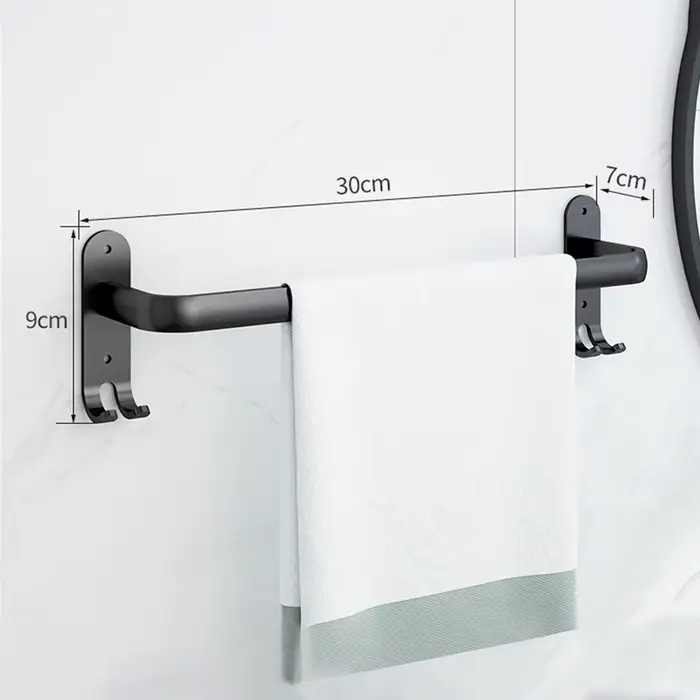Porte-serviettes de salle de bain 3 couches sans perceuse, support de douche, étagère de rangement e
