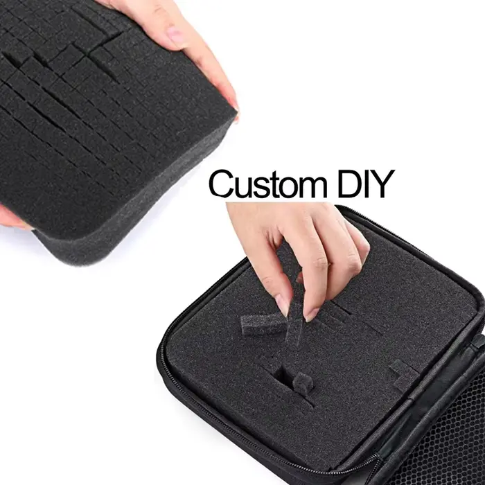 Mallette à outils bricolage mousse éponge pour perceuse outils Kit pour sacs de rangement outil extérieur voyage étui à fermeture éclair matériel boîte accessoires