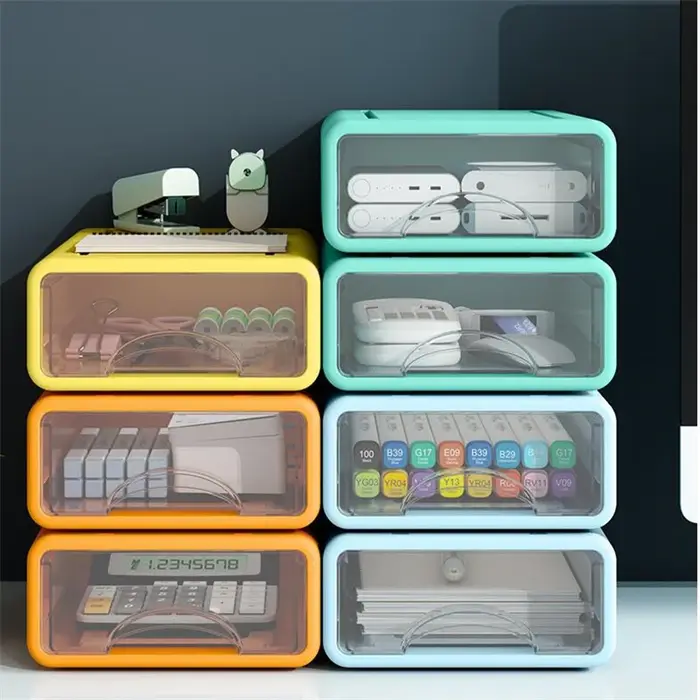 Type de tiroir conteneur de rangement en plastique empilable bureau placard organisateur boîte cosmétiques