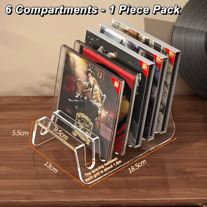Étagère à CD, Étagère d'exposition d'albums, Étagère de rangement transparente pour disques et casse