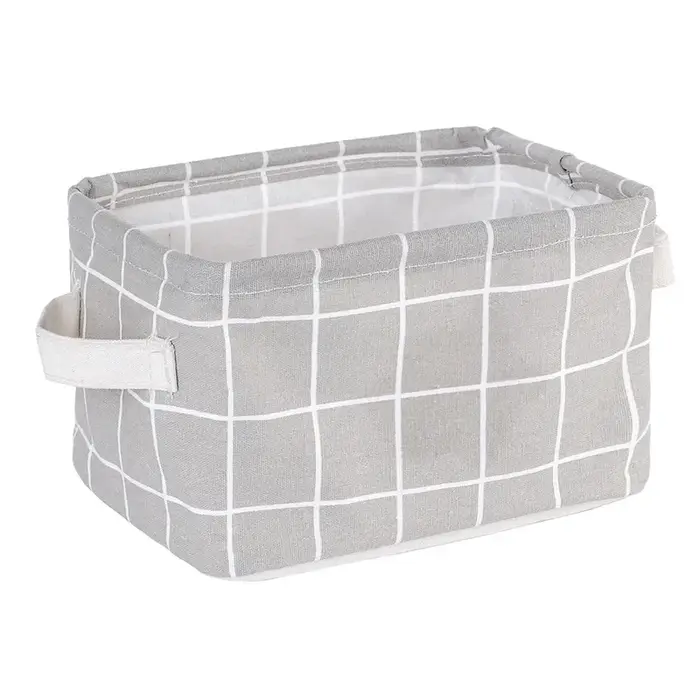 Panier de rangement pliable en tissu pour jouets, boîte de rangement de bureau en coton et chanvre, 