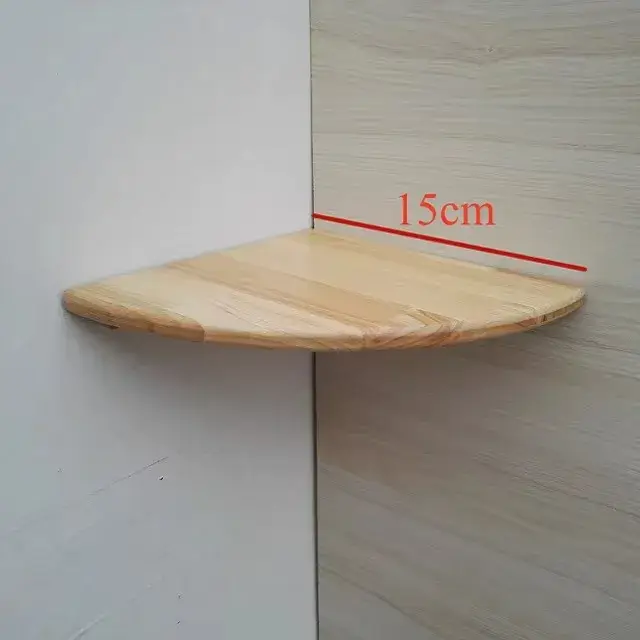 Étagère d'angle flottante en bois de chêne massif 15-30cm, présentoir de rangement pour plantes Phot