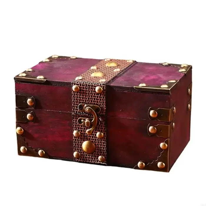 Boîte rangement en bois artisanale Antique, pour organisateur bijoux décoration maison, étui décorat