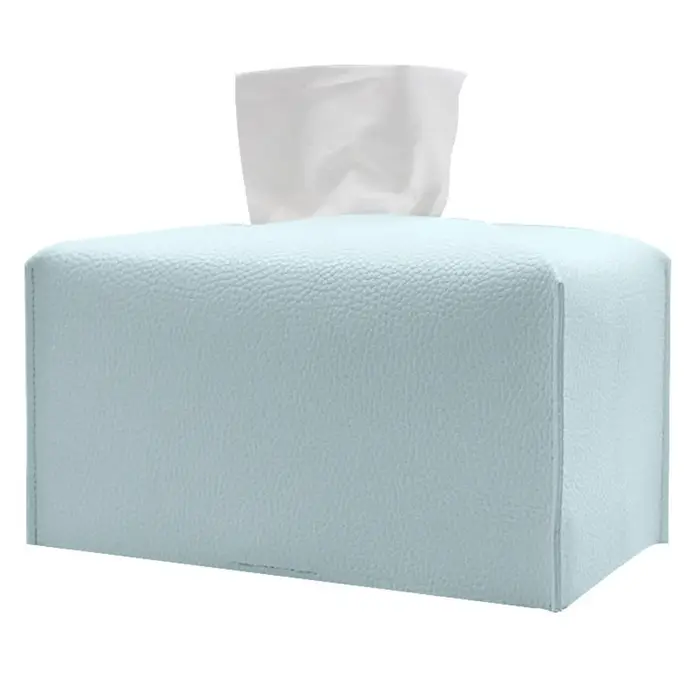 Couvercle de boîte à mouchoirs en cuir PU raffiné, support de boîte à mouchoirs pliable, support/org