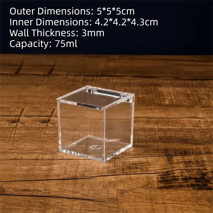 Boîte en acrylique carrée durable avec couvercles, design empilable, conteneur transparent, boîte tr