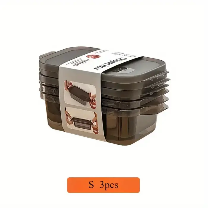 Ensemble de 3 pièces, boîte de conservation des aliments en plastique réutilisable avec couvercle, r