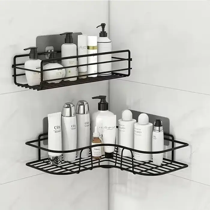 Fournitures de salle de bain étagère murale flottante organisateur en métal chariot