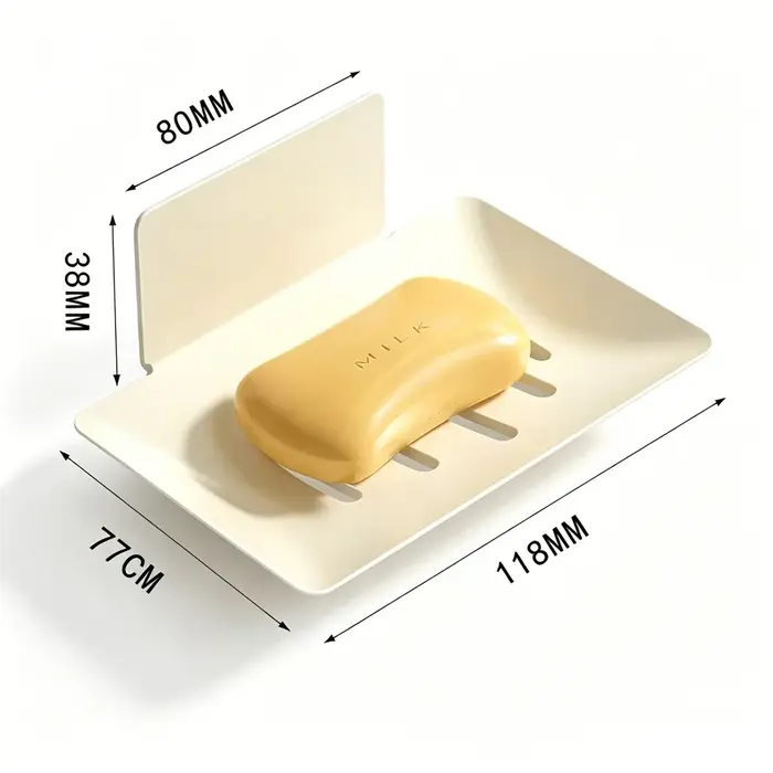 Boîte à savon pour salle de bain, porte-savon mural sans perçage, égouttoir, rangement mural pour la