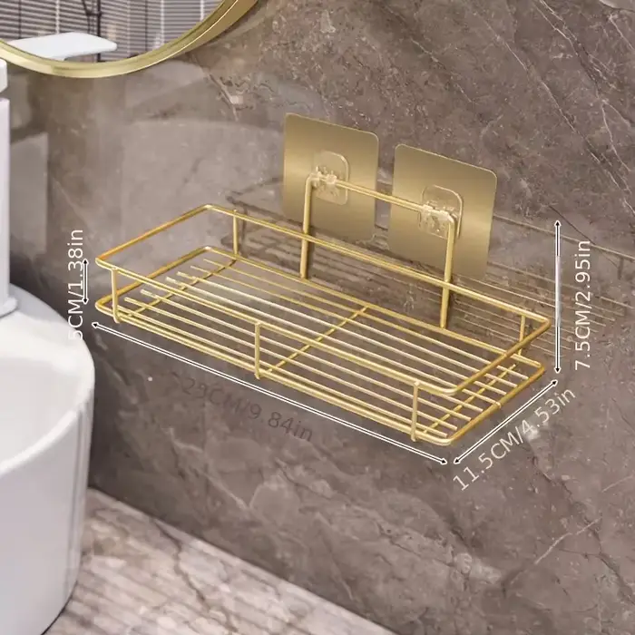 Étagère de salle de bain murale, support de rangement pour articles de toilette, étagère rectangulai
