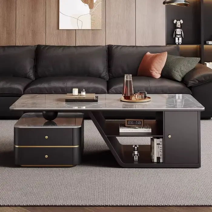 Table basse au design moderne avec rangement pour magazines