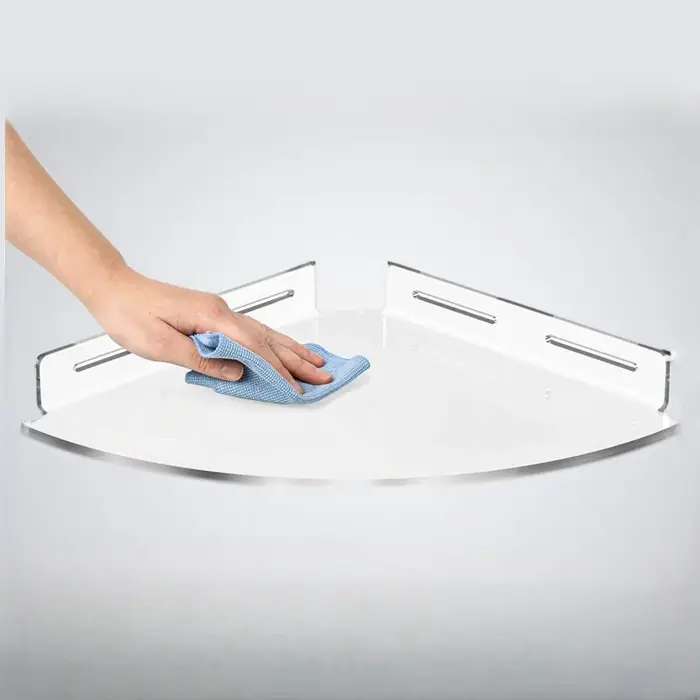 2 étagères d'angle en acrylique à fixer au mur sans perçage