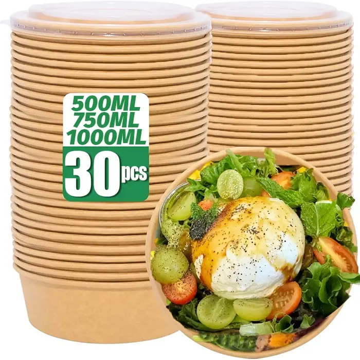 Grande boîte à déjeuner en papier Kraft